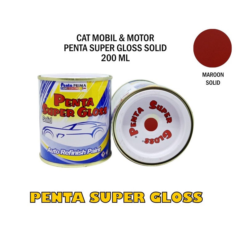 CAT PENTA MAROON 37030 200 gram - cat penta maron - cat penta super gloss maron - penta merah maron - cat motor maron - cat mobil maron