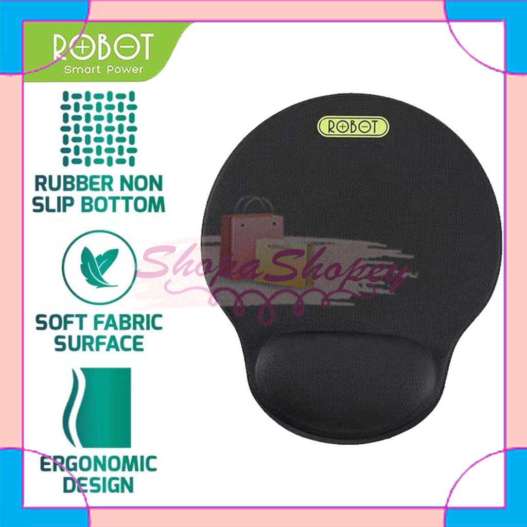 Ergonomic Wrist Rest Mousepad ROBOT RP02 for Laptop / PC - BLACK ORIGINAL