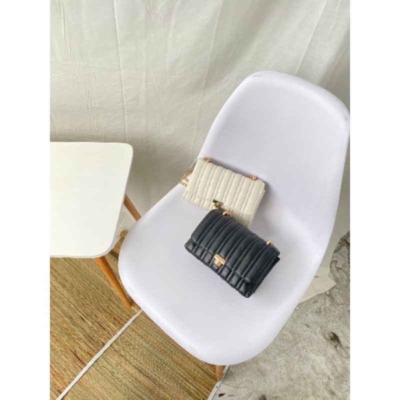 Zara quilted midi crossbody bag black white termurah jakarta original diskon sale