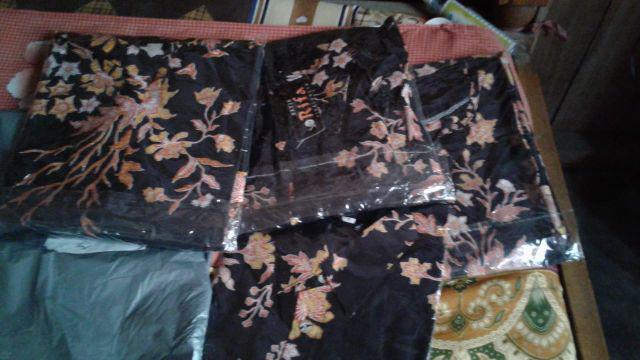 [bisa Cod] Batik Rifa Cfbr040 Baju Batik Keluarga Couple Batik Set Family Gamis&kemeja Lengan Pendek