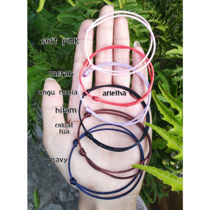 GELANG POLOS TALI SATIN 1MM TIPIS