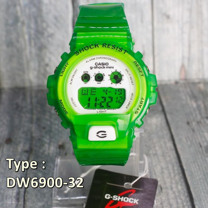 G Shock DW-6900 jelly Hijau Jam tangan digital anti air