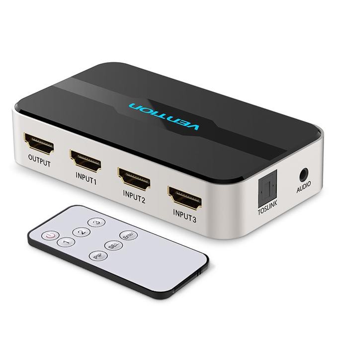 Vention Afj Hdmi Switcher 3 Input 1 Output Aux Optical Harga Promo