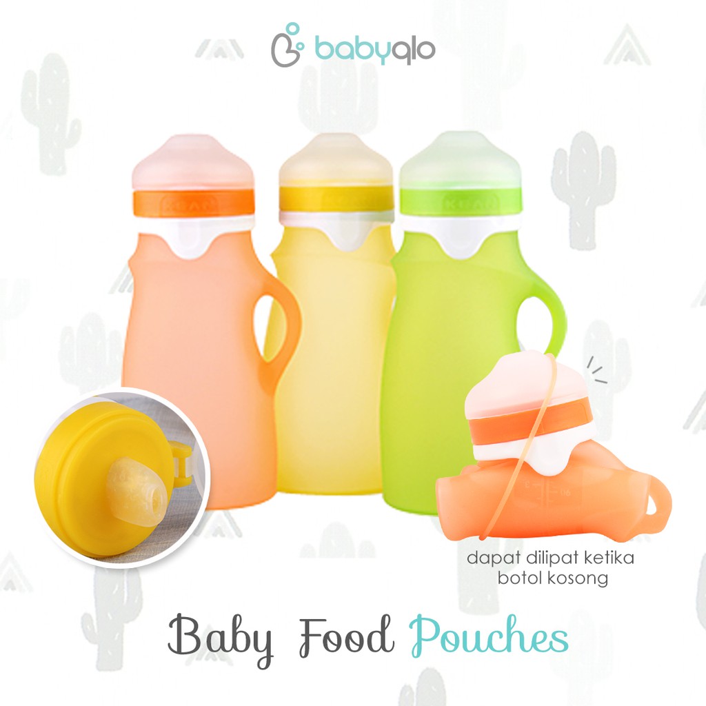 Babyqlo Botol Minum / Tempat Makan Bayi / Baby Food Pouches (Bt 7002)