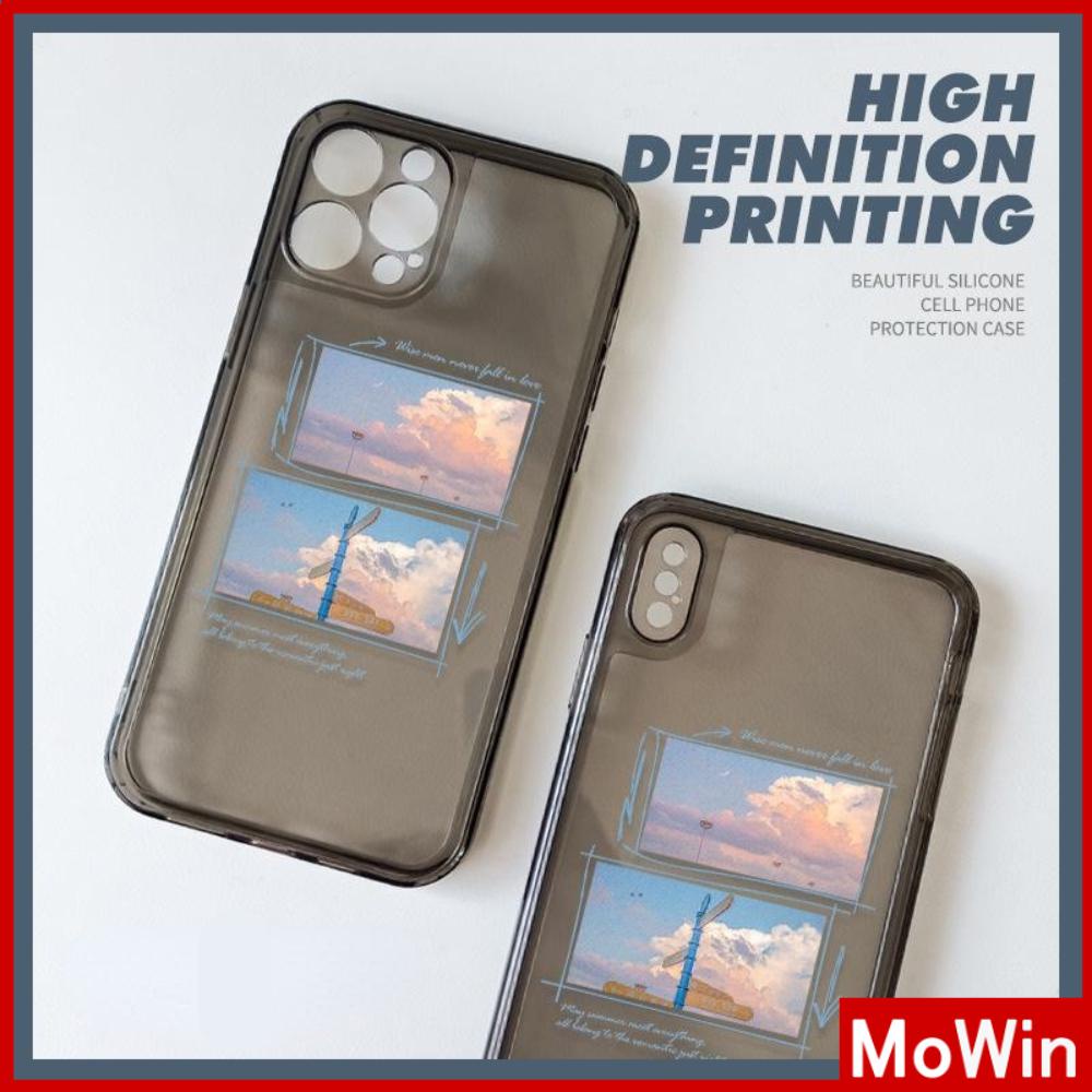 Casing Silikon iPhone 13 Pro Max 12 Pro Max 11 7 + Shockproof Motif Langit Biru Awan Putih