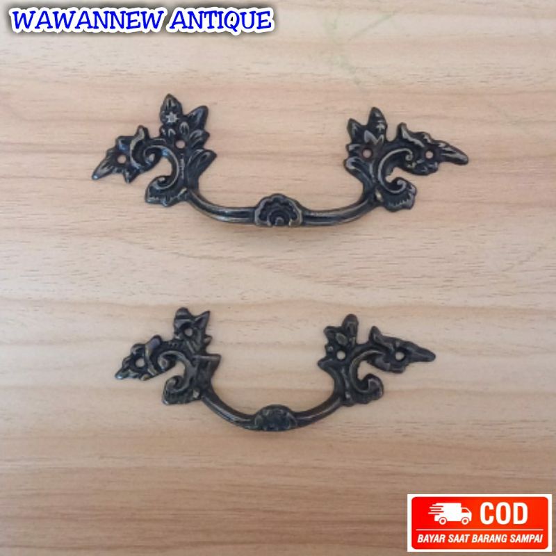 Handle / Tarikan Laci Gagang Lemari Kuningan Antik Murah Motif Cakar 14cm