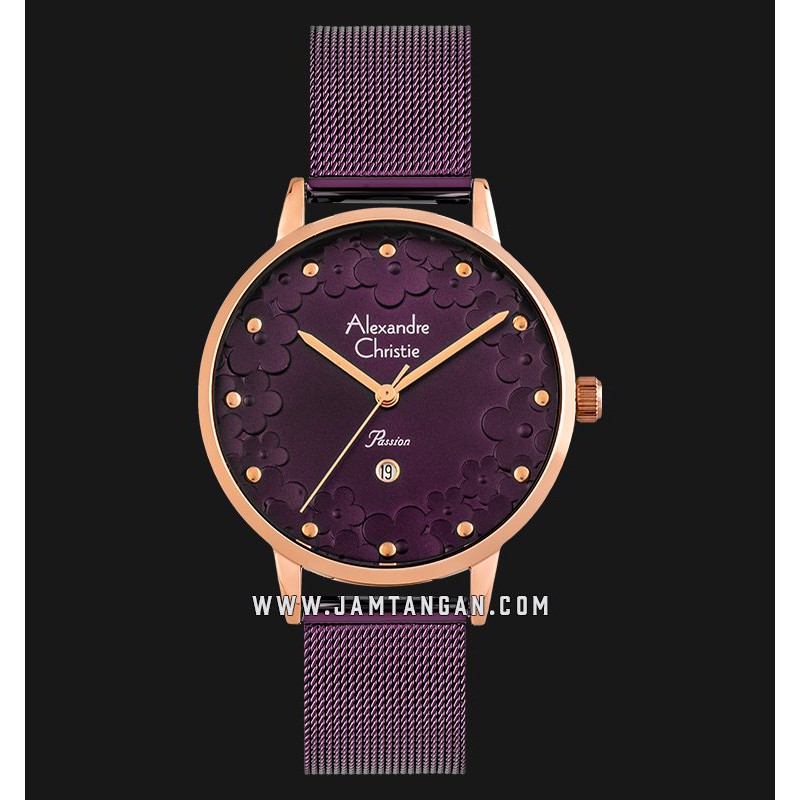 Alexandre Christie AC 2794 LD BRUPU Passion Ladies Purple Dial Purple Mesh Strap