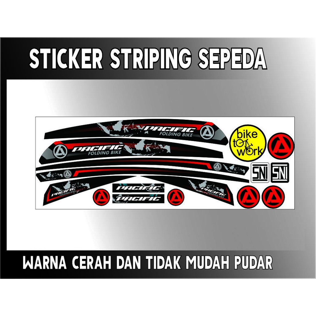 STRIPING VARIASI STICKER SEPEDA BIKE TO STICKER PACIFIC