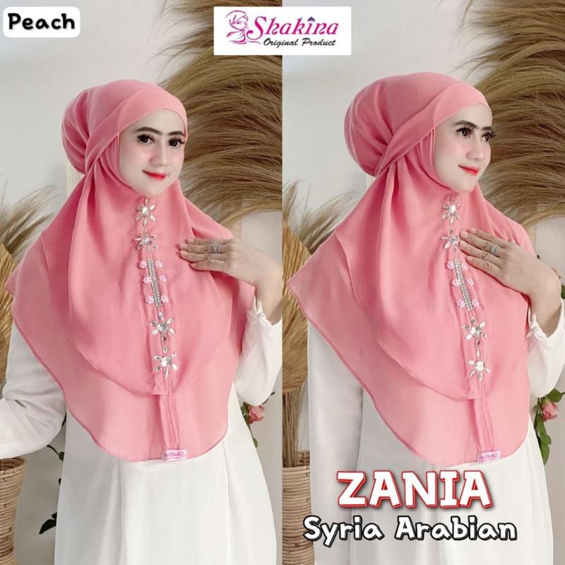 Jilbab instan Bergo Ceruti Zania Syria Arabian Ori Shakina Hijab-Peach