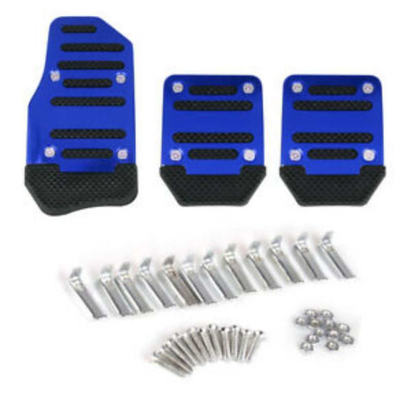 Set Biru Cover Pedal Manual Mobil Gas Rem Kopling Mobil Pijakan Kaki Manual