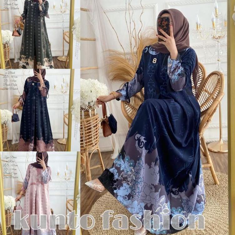 Wow Murah Meriah.. gamis maxmara ,gamis Lebaran bahan prada crepe motif look like vaniLa hijab /wear