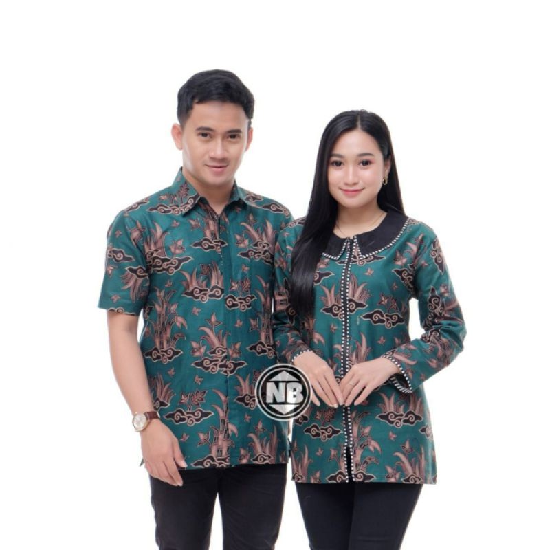 Batik Couple Modern Atasan Blouse Batik Kerja Kantor Wanita Baju Batik Wanita M L XL XXL