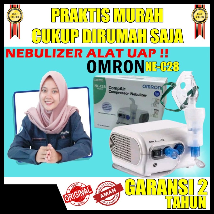TOP SELLER Alat uap pernafasan asma nebulizer omron ne c28 original terapi uap sinus hidung Murah