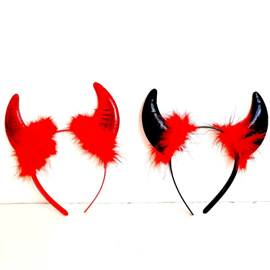 Bando Red Devil Tanduk Merah Kostum Cosplay Halloween Murah Headband