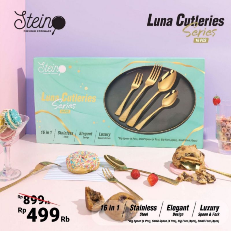 STEIN Luna Cutleries Series Sendok set Steincookware (Stainless Steel) - 16pc