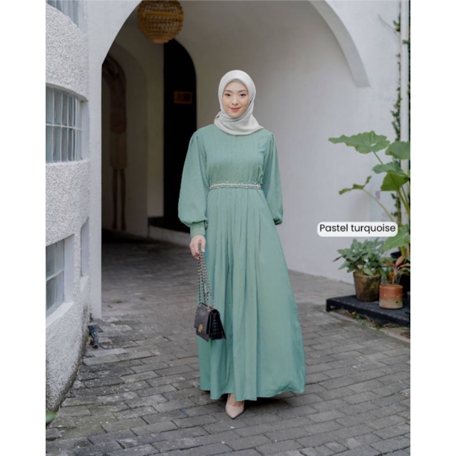 Raline Dress payet dari BBC Collections warna pastel turquoise size S