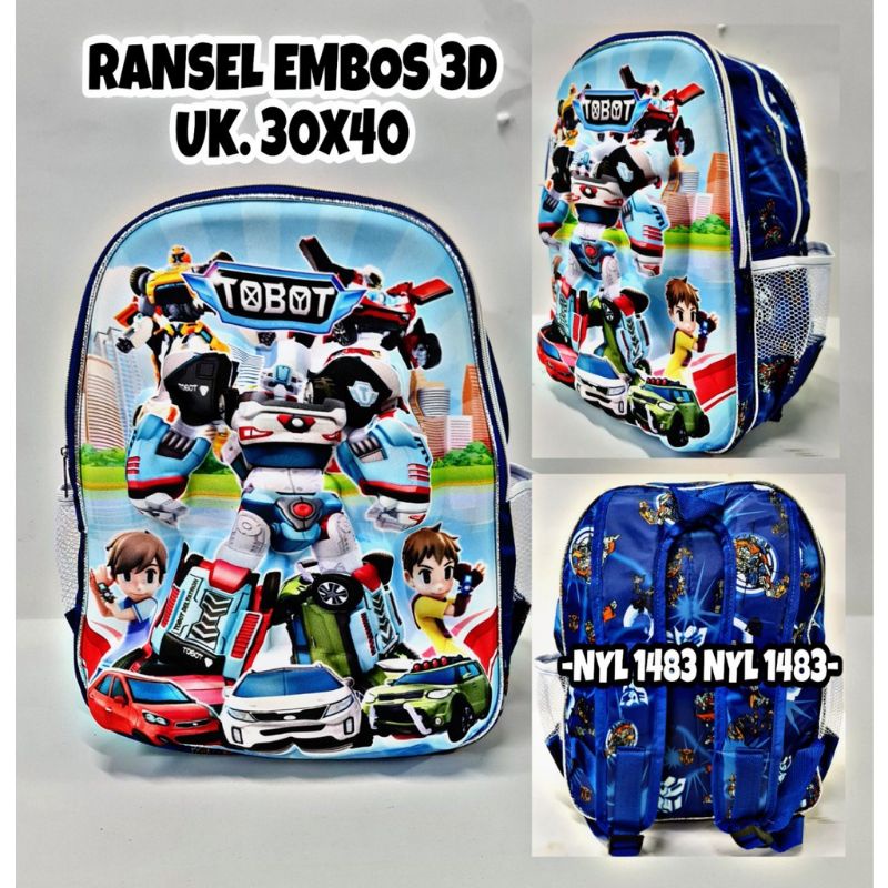 TAS RANSEL EMBOSS ANAK KARAKTER - TAS RANSEL GAMBAR TIMBUL - TAS ANAK