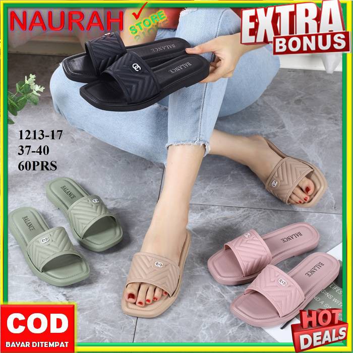 ✨ COD ✔️ SANDAL BALANCE 1213 17 SLOP POLOS TIMBUL OC KECIL ORIGINAL ANTI SLIP CANTIK ELEGANT