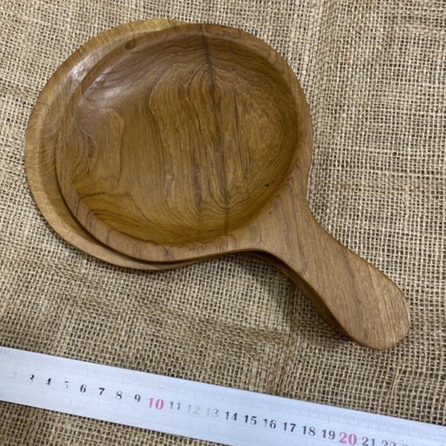 Wooden Plate with Handle / Piring Kayu