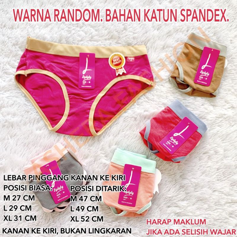 CD PEREMPUAN DEWASA &amp; REMAJA LYDYLY L 056 WARNA WARNI KATUN CANTIK BAGUS L056 MURAH CELANA DALAM