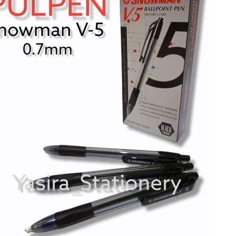 

10.10 COD 12 Pcs Bolpen / Ballpoint / Pulpen Snowman V-5 0.7mm / Pulpen Snowman V5 0.7 mm