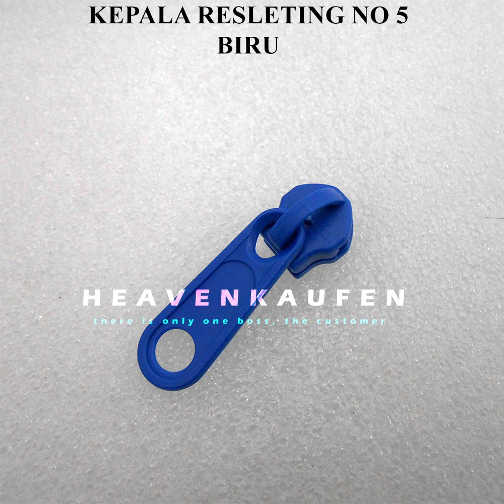 Kepala Resleting / Kepala Zipper Warna Biru No 5 Murah