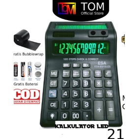 

TERPERCAYA Kalkulator Digital LED 2 Layar 12 Digit ESA - Kalkulator Check / Calculator Dagang Besar / Kakulator CD7