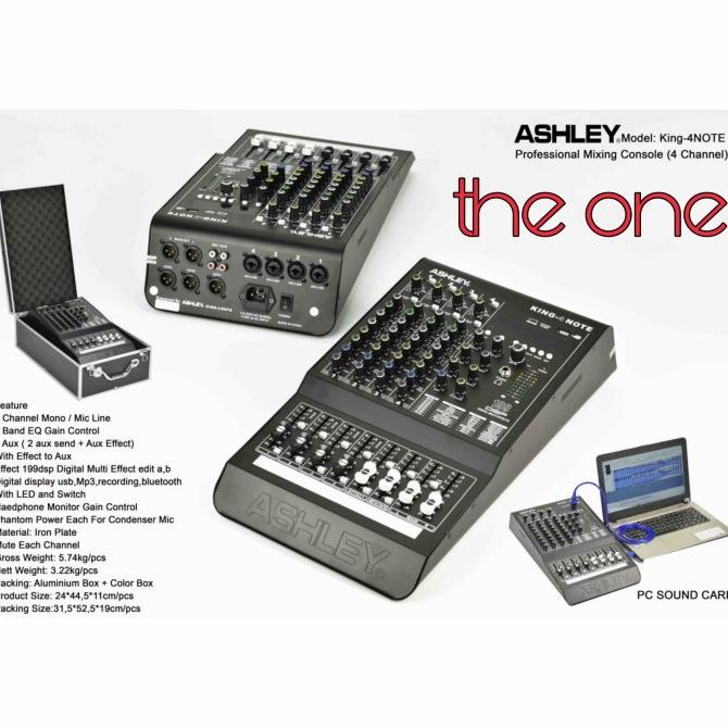mixer audio ashley king 4 note / king4 note / king 4note 4 channel