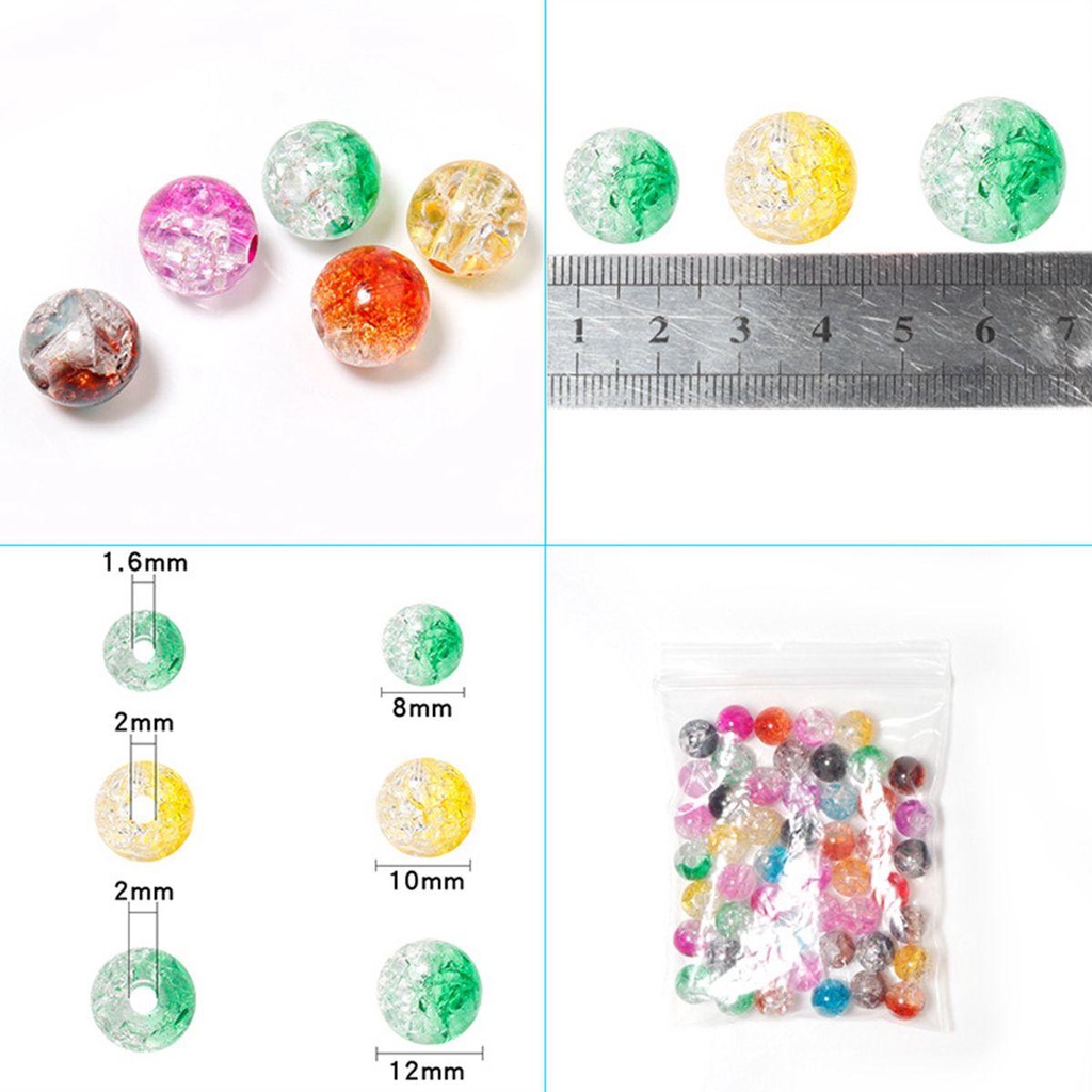 Lanfy Manik-Manik Kalung Anting Berwarna Membuat Perhiasan Dewasa Manik-Manik Bulat Kresek
