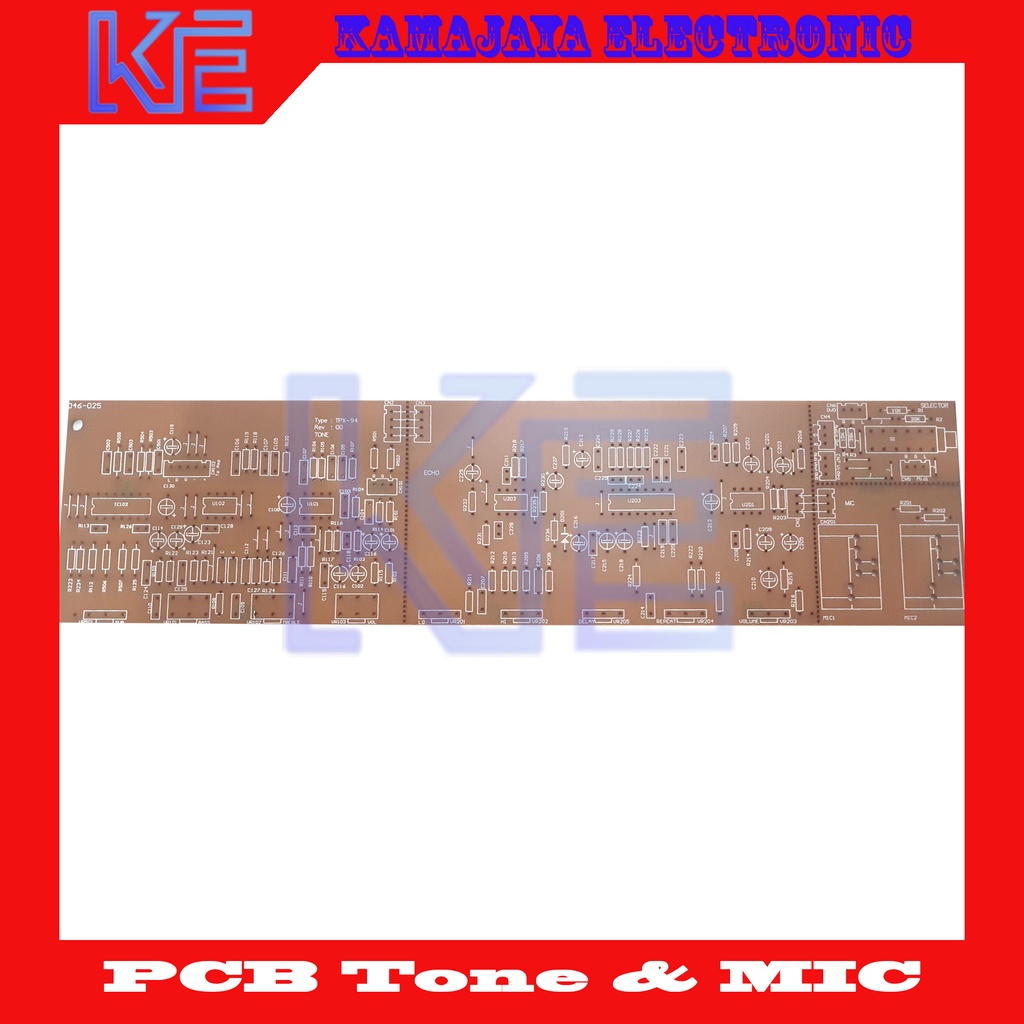 PCB tone control stereo plus 2 mic echo kontrol