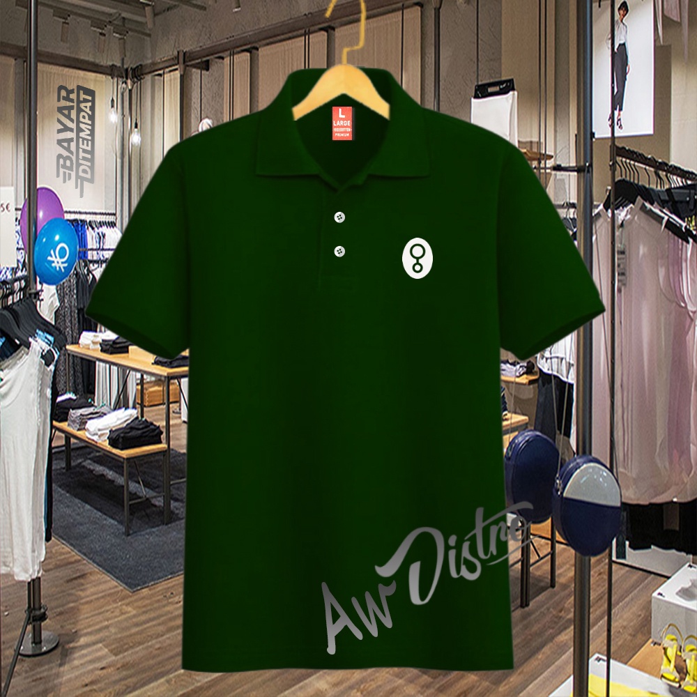 COD Baju Distro Polo Kerah Greenlight Logo White Premium Quality Atasan Pria Wanita Promo Termurah