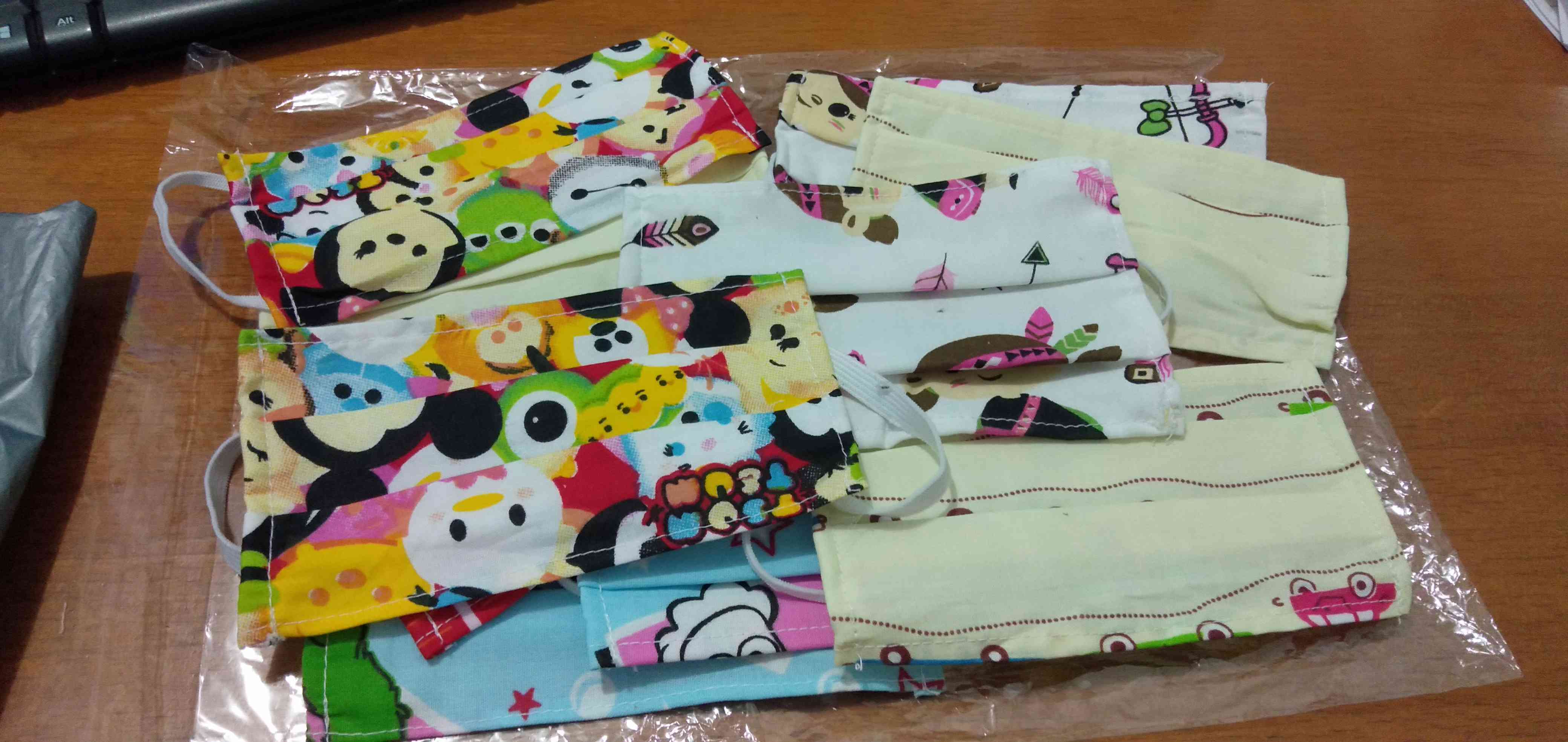 Masker Kain Anak 2 Lapis + Selipan Tissue Lapisan Dalam Anti Air