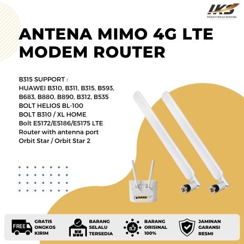 Huawei Antena Eksternal SMA 5dBi 4G LTE for Huawei B593 B880 B310 B890 B312 - White orbit Antena Mimo 4G LTE Modem Router Orbit Telkomsel 5 dBi SMA Connector Antena Mimo 4G LTE Modem Router Orbit Telkomsel