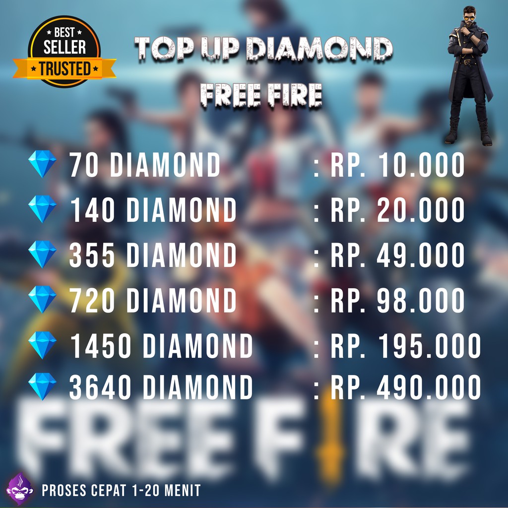 Topup Diamond Ff Free Fire Termurah Sejagat Raya Shopee Indonesia