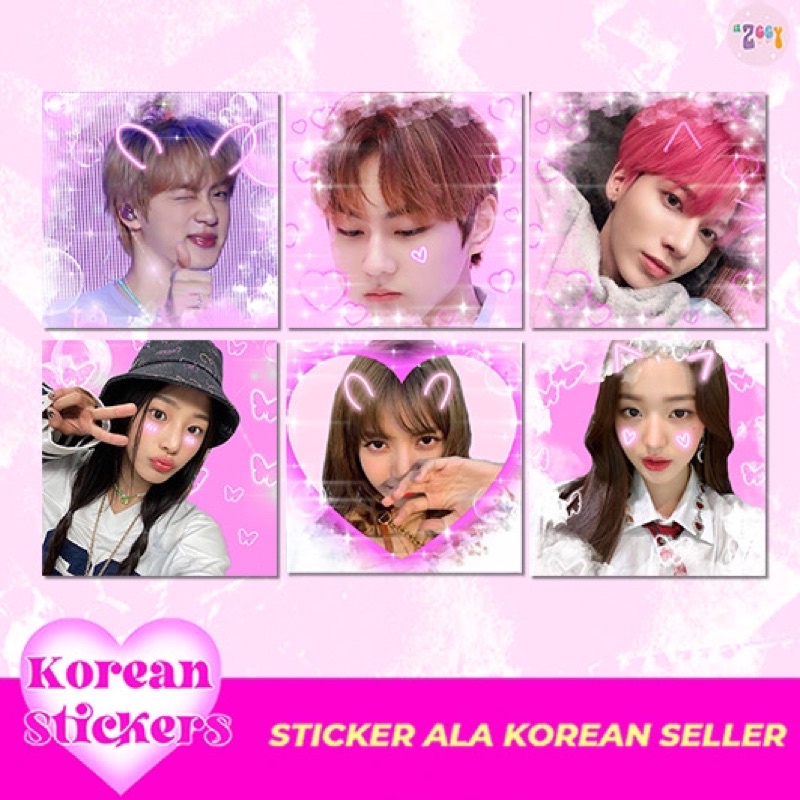 Jual Korean Mail Stickers 4x4cm Sticker Vinyl Ala Sellkor Fanmade Kpop