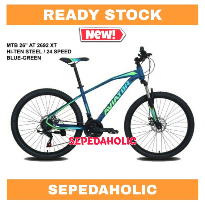 Sepeda Gunung 26 Inch MTB AVIATOR AT 2692 XT FL Fork Lock