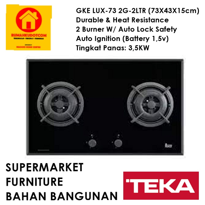 KOMPOR GAS TANAM 2 TUNGKU - KOMPOR TANAM GKE 73 2G AI - TEKA
