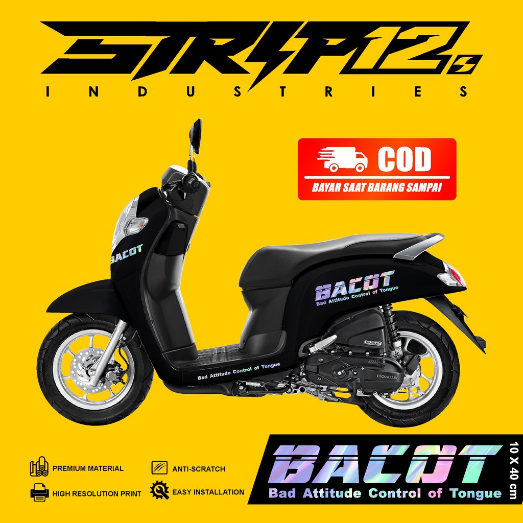 CUTTING STICKER BACOT STRIPING SCOOPY BEAT GENIO VESPA