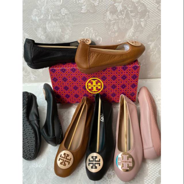 Tory burch flat/sepatu kulit