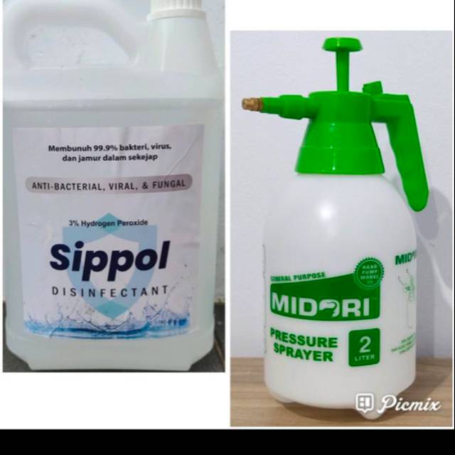 Paket Alat semprot + Cairan disinfektan Sippol 5 liter