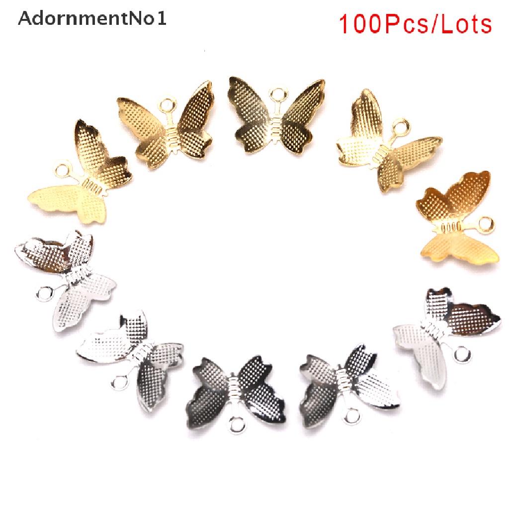 [AdornmentNo1] 100Pcs/Set Metal Butterfly Filigree Wraps Charm DIY Decoration Jewelry Findings [new]