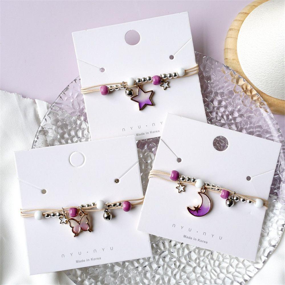 Lily Butterfly Gelang Aksesoris Perhiasan Bell Manik-Manik Keramik Hadiah Teman Liontin