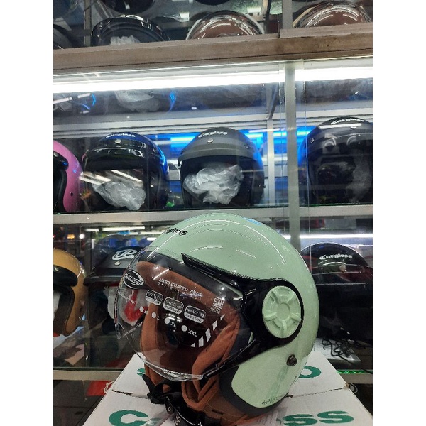Helm CARGLOSS YR HIJAB HALF FACE RETRO S.Green