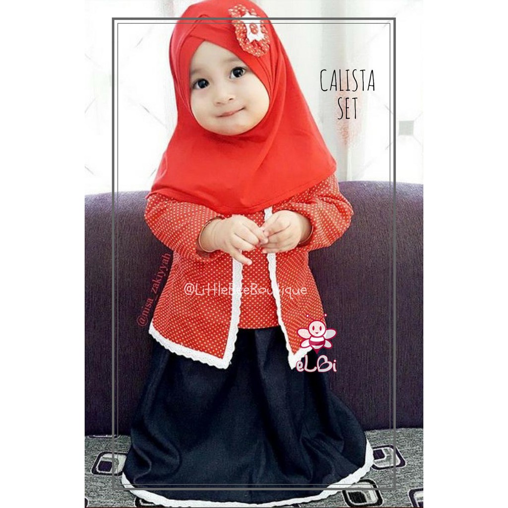 Baju Muslim Anak / Baju Muslim Anak Perempuan Lucu Calista Set Rayon Super