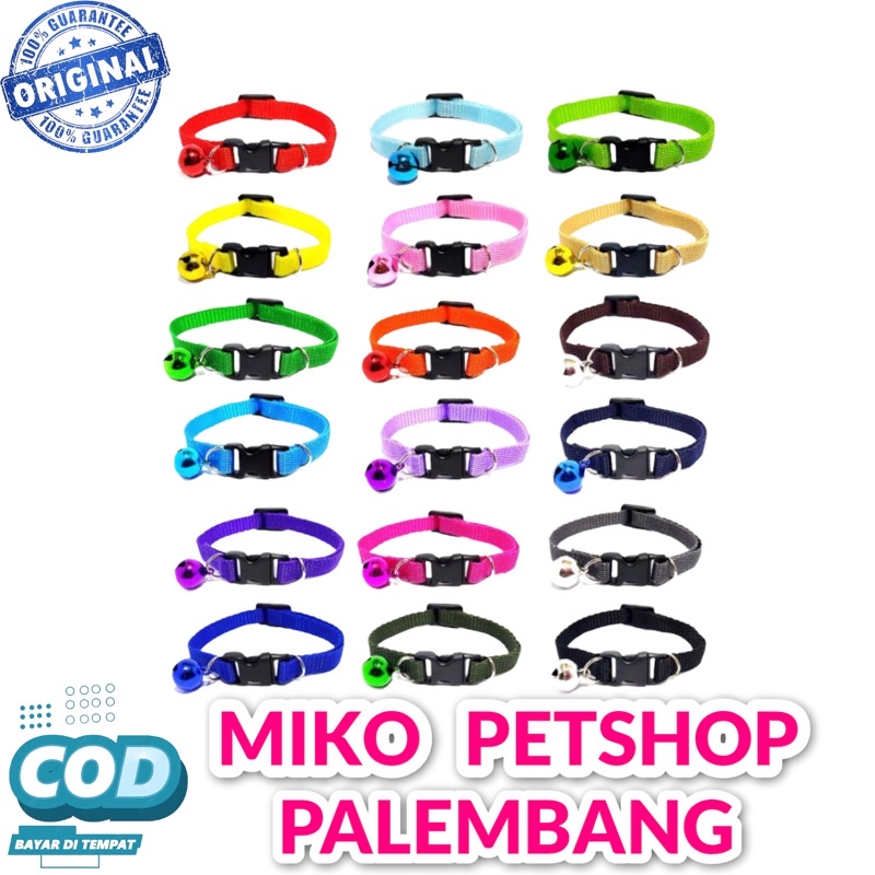 Kalung kucing &amp; anjing Polos Lonceng 14mm Free Packing Bubble