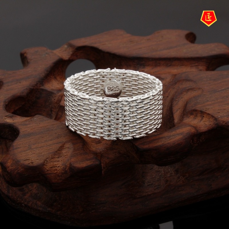 [Ready Stock]Fashion Creative Mesh Silver Ring