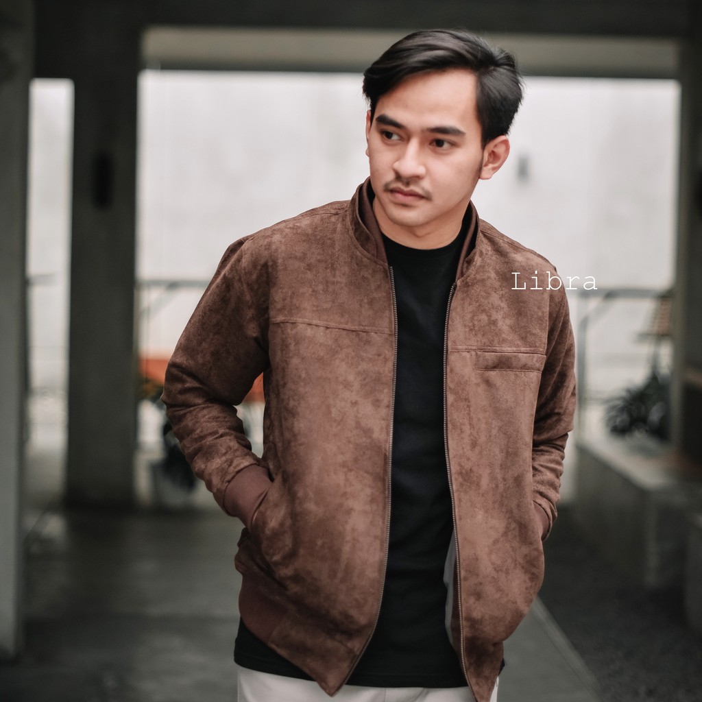 Libra Jaket Bomber Suede Pria Premium | Shopee Indonesia