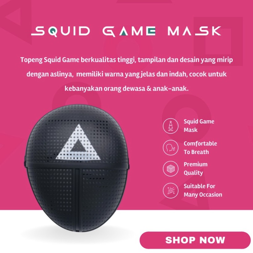 MASKER SQUID GAME [PREMIUM] / TOPENG SQUID GAME [PREMIUM] / SQUID GAME MASK [PREMIUM] / HALLOWEN MASK