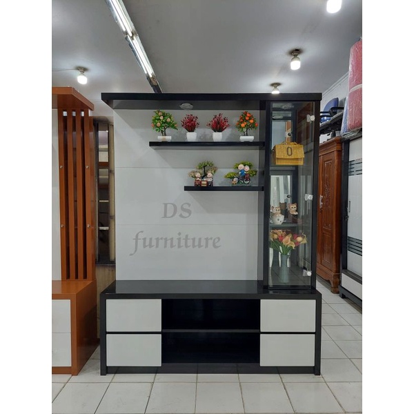 Pajangan Partisi TV / Pajangan TV Bufet Bloktik / Pajangan Minimalis partisi ruangan / Bufet TV Mini