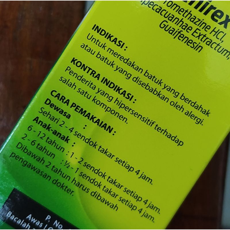 Zenirex Expectorant Sirup / Meredakan batuk berdahak / Alergi